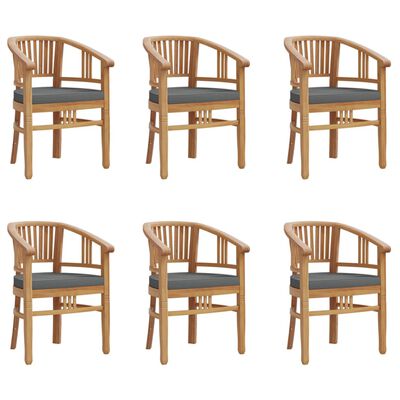 vidaXL 7 Piece Garden Dining Set Solid Wood Teak, dark grey vidaXL 7 Piece Garden Dining Set Solid Wood Teak