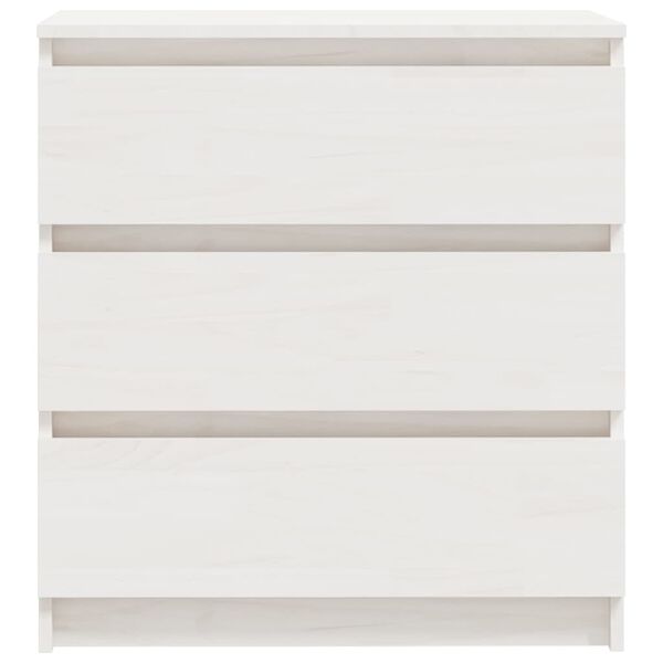vidaXL Bedside Cabinet White 60x36x64 cm Solid Pinewood