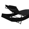 vidaXL Sun Lounger with Pillow Poly Rattan Black