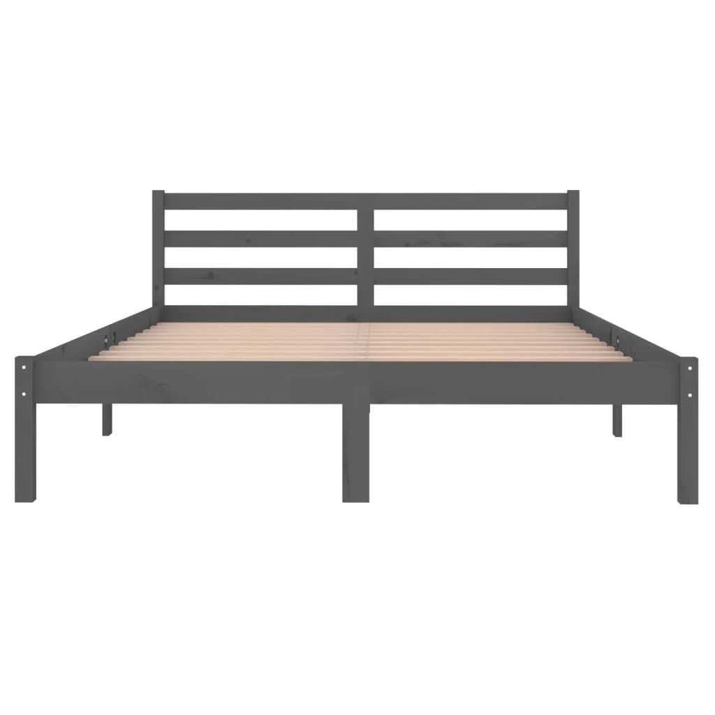 vidaXL Bed Frame without Mattress Solid Wood Pine 140x200cm Grey