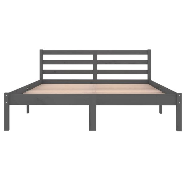 vidaXL Bed Frame without Mattress Solid Wood Pine 140x200cm Grey