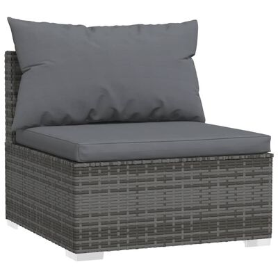 vidaXL 13 Piece Garden Lounge Set with Cushions Grey Poly Rattan, grey and anthracite vidaXL 13 Piece Garden Lounge Set with Cushions Grey Poly Rattan