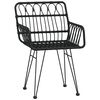 vidaXL Garden Chairs 2 pcs with Armrest Black 56x64x80 cm PE Rattan