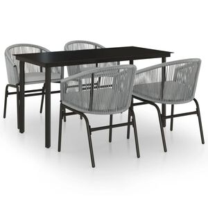 vidaXL 5 Piece Garden Dining Set Grey