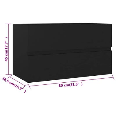 vidaXL 2 Piece Bathroom Furniture Set Black Engineered Wood, black vidaXL 2 Piece Bathroom Furniture Set Black Engineered Wood
