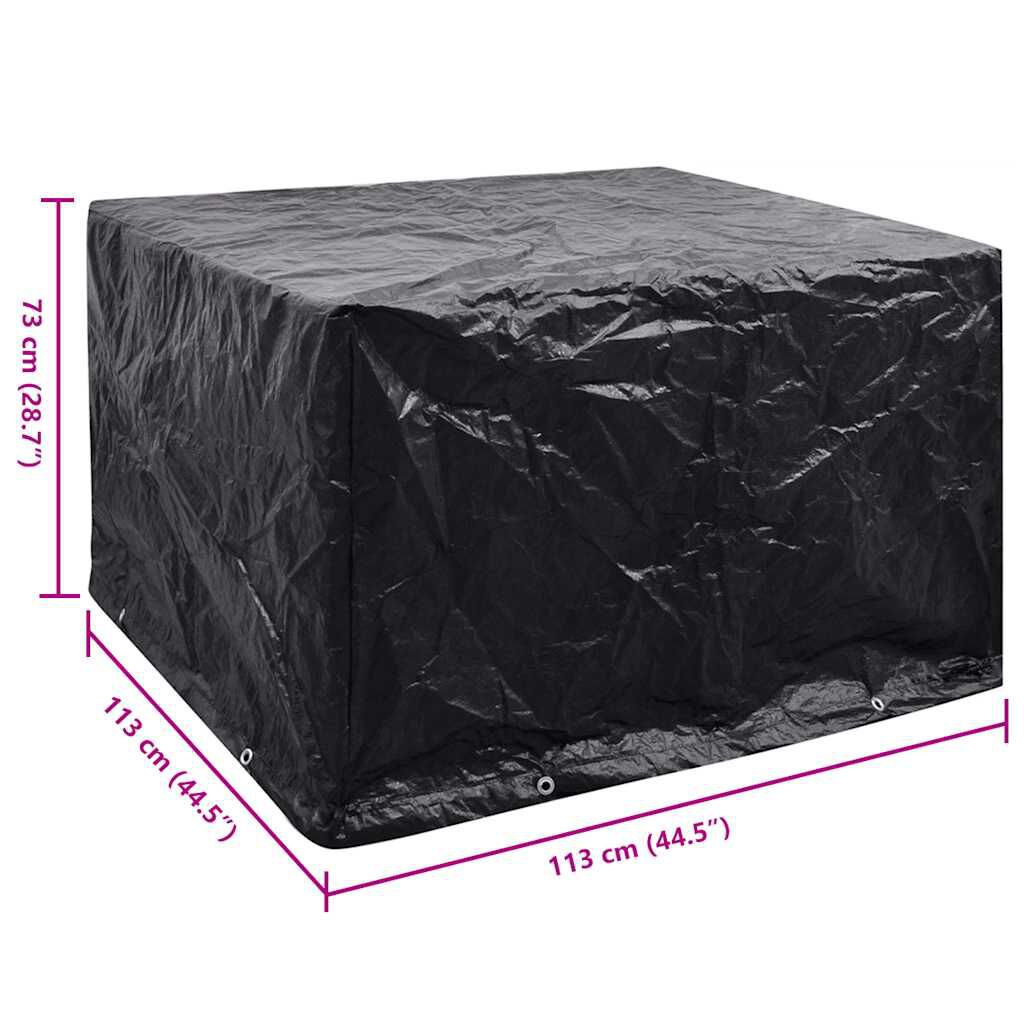 vidaXL Garden Furniture Cover 4 Person Poly Rattan Set 8 Eyelets 113 x 113cm