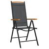 vidaXL 7 Piece Garden Dining Set Black and Brown Aluminium