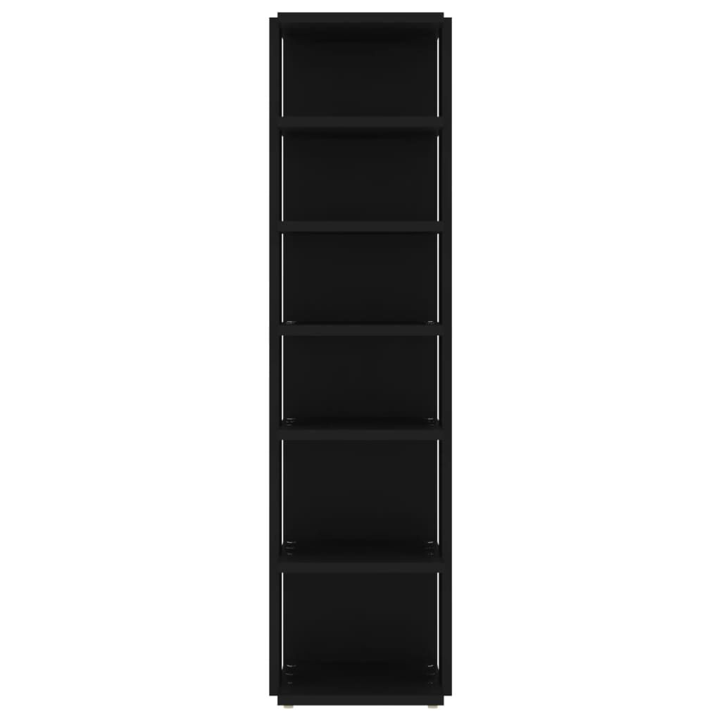 vidaXL Shoe Cabinet Black 27.5x27x102 cm Engineered Wood
