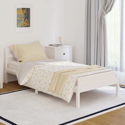 vidaXL Bed Frame without Mattress Solid Wood Pine 90x200cm White, white vidaXL Bed Frame without Mattress Solid Wood Pine 90x200cm White