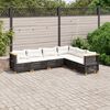vidaXL 6 Piece Garden Sofa Set with Cushions Black Poly Rattan
