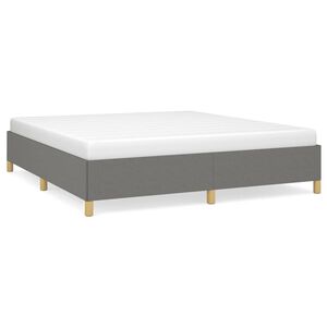 vidaXL Bed Frame without Mattress Dark Grey 180x200 cm Super King Fabric