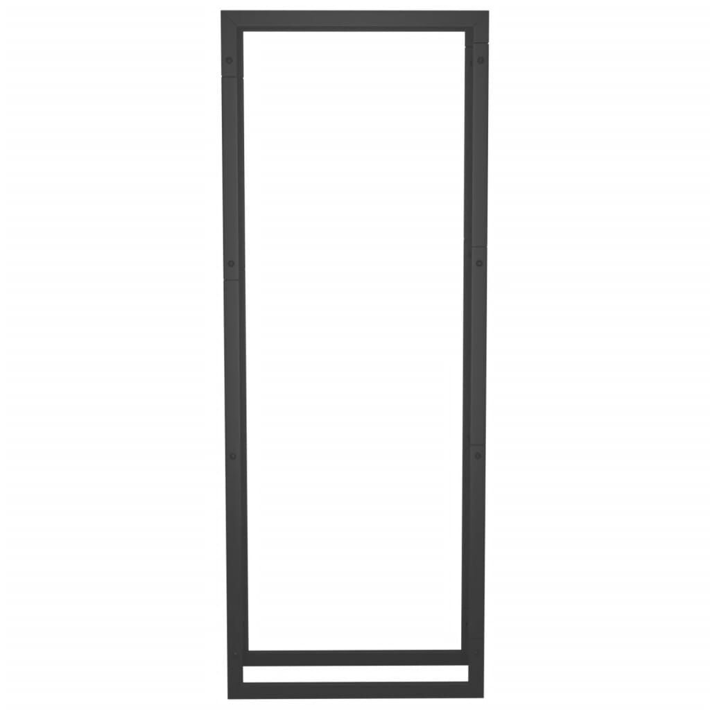 vidaXL Firewood Rack Matt Black 50x28x132 cm Steel
