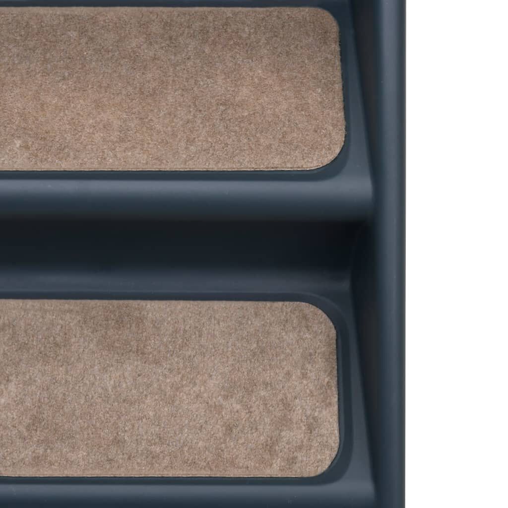 vidaXL Folding 4-Step Dog Stairs Dark Grey