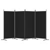 vidaXL 4-Panel Room Divider Black 346x180 cm Fabric