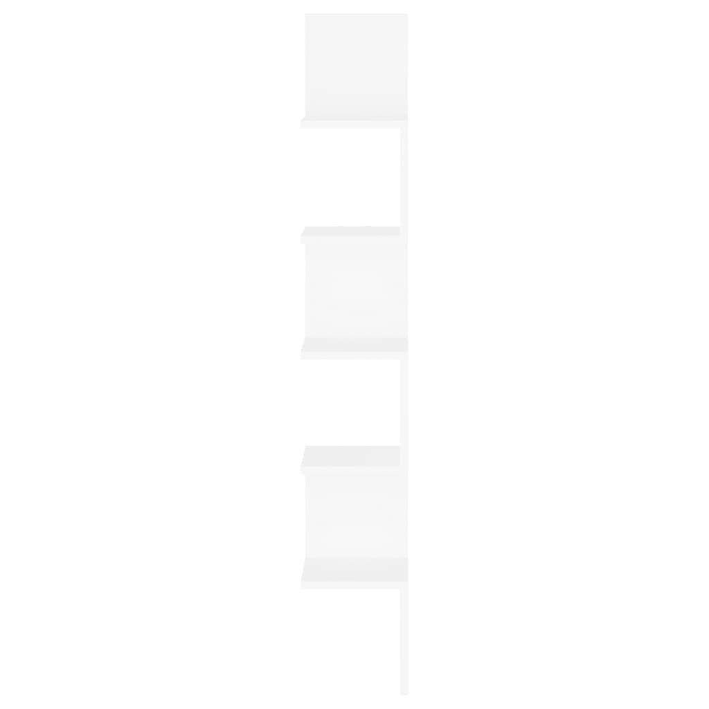 vidaXL Wall Corner Shelf White 20x20x127.5 cm Engineered Wood