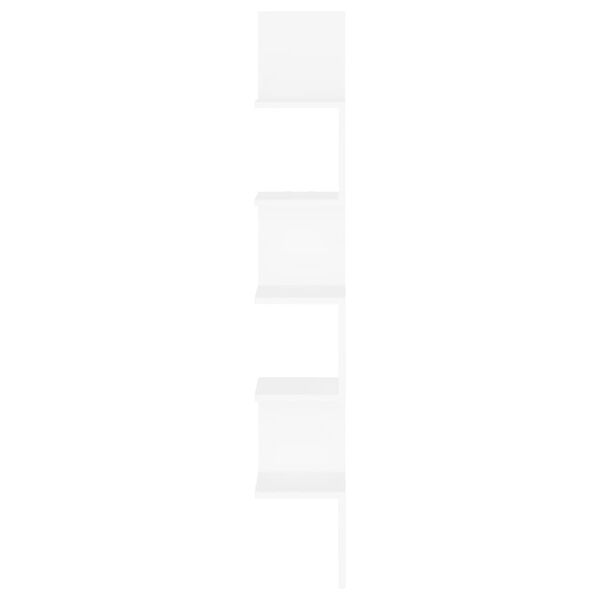 vidaXL Wall Corner Shelf White 20x20x127.5 cm Engineered Wood