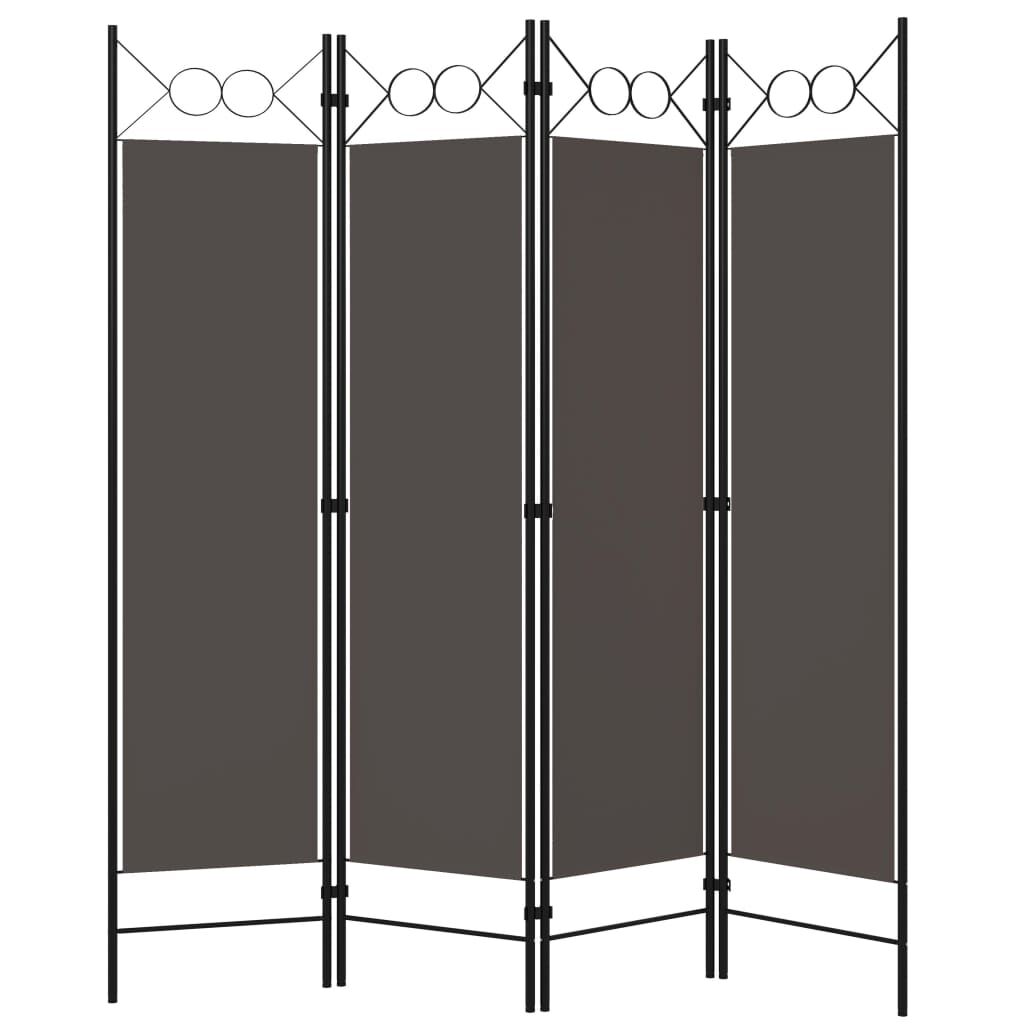 vidaXL 4-Panel Room Divider Anthracite 160x180 cm