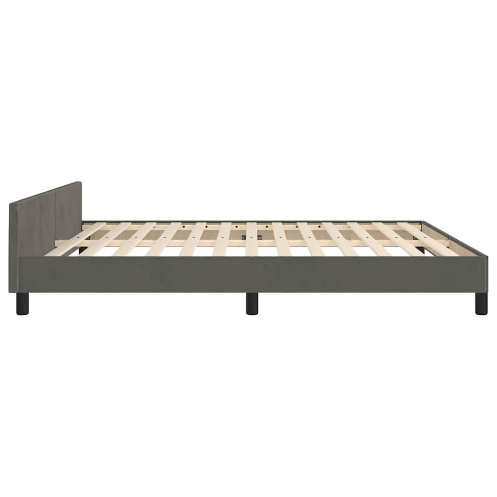 vidaXL Bed Frame without Mattress Dark Grey 183x203 cm King Velvet