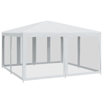 vidaXL Party Tent with 8 Mesh Sidewalls White 4x4 m HDPE, white vidaXL Party Tent with 8 Mesh Sidewalls White 4x4 m HDPE