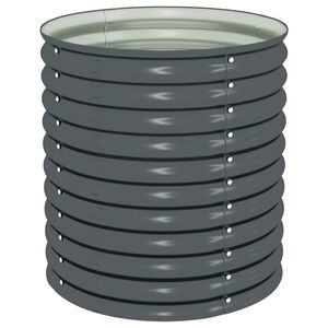 vidaXL Garden Raised Bed 80x80x81 cm Galvanised Steel Grey