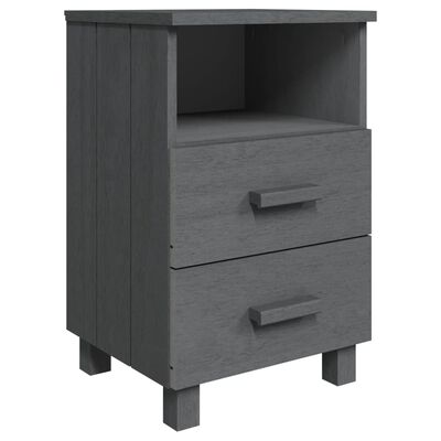 vidaXL Bedside Cabinet HAMAR Dark Grey 40x35x62 cm Solid Wood Pine, dark grey vidaXL Bedside Cabinet HAMAR Dark Grey 40x35x62 cm Solid Wood Pine