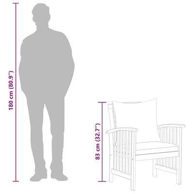 vidaXL Garden Chairs with Cushions 2 pcs Solid Acacia Wood,  vidaXL Garden Chairs with Cushions 2 pcs Solid Acacia Wood