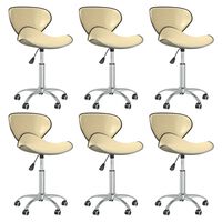 vidaXL Swivel Dining Chairs 6 pcs Cream Faux Leather