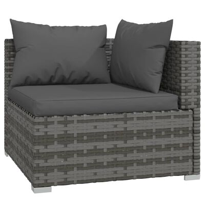 vidaXL 5 Piece Garden Lounge Set with Cushions Poly Rattan Grey, grey and anthracite vidaXL 5 Piece Garden Lounge Set with Cushions Poly Rattan Grey