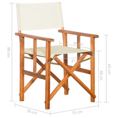 vidaXL Director's Chairs 2 pcs Solid Acacia Wood, cream vidaXL Director's Chairs 2 pcs Solid Acacia Wood