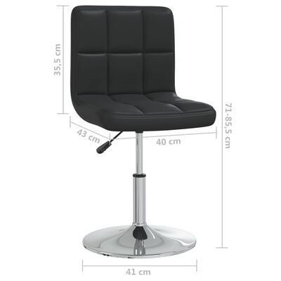 vidaXL Dining Chair Black Faux Leather, black vidaXL Dining Chair Black Faux Leather