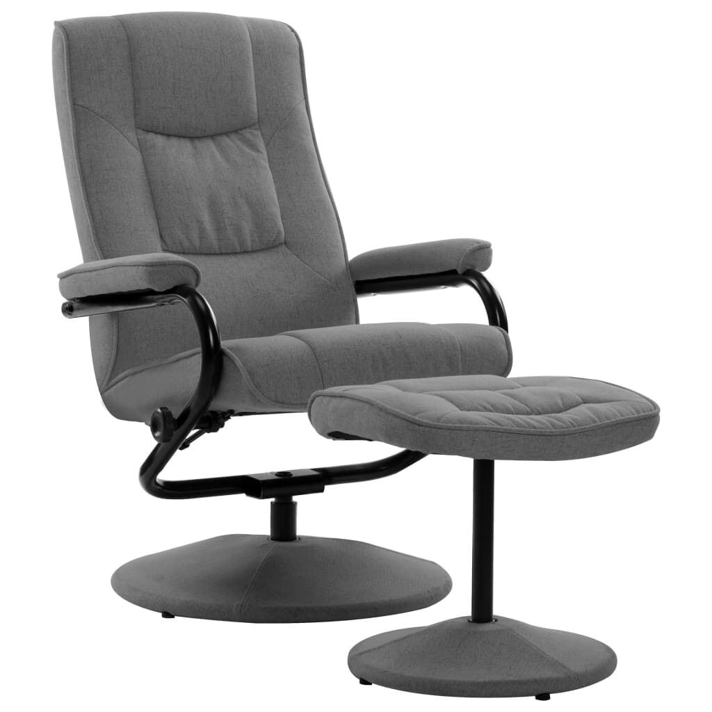 vidaXL Recliner Chair with Footrest Light Grey Fabric