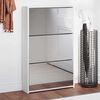 vidaXL Shoe Cabinet 3-Layer Mirror White 63x17x102.5 cm