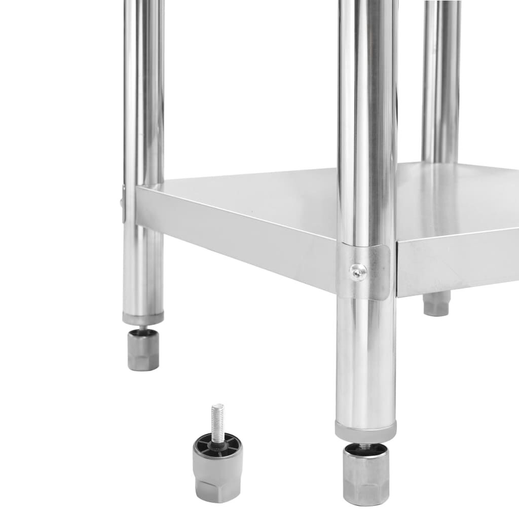 vidaXL Kitchen Work Table with Backsplash 80x60x93 cm Stainless Steel