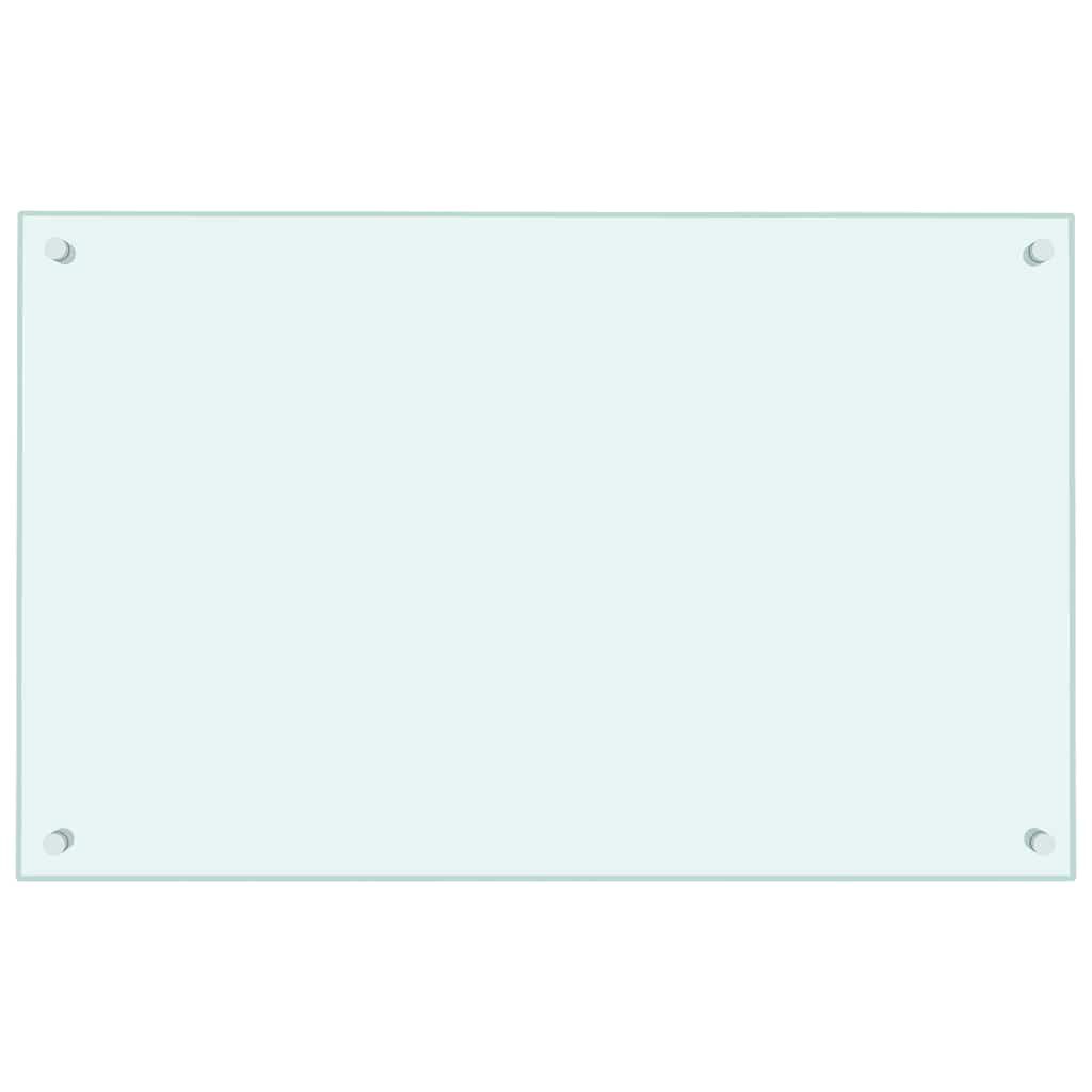 vidaXL Kitchen Backsplash White 80 x 50 cm Tempered Glass