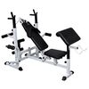 vidaXL Weight Bench with Weight Rack, Barbell and Dumbbell Set 30.5kg