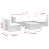 vidaXL 6 Piece Garden Sofa Set with Cushions Black Poly Rattan