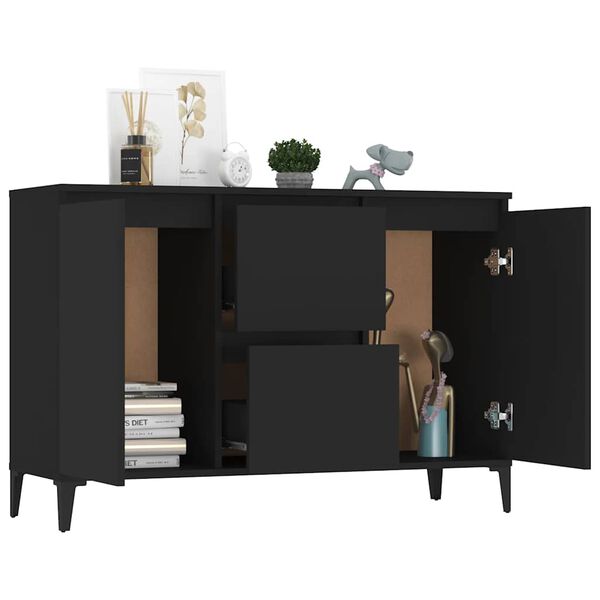 vidaXL Sideboard Black 102x35x70 cm Engineered Wood