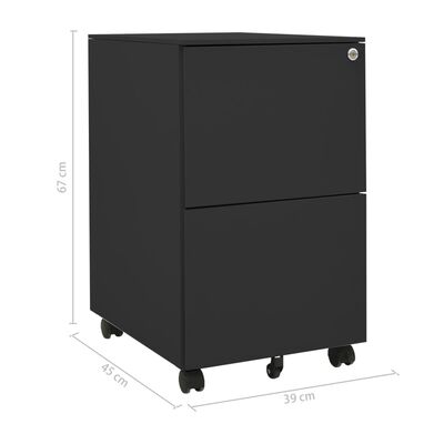 vidaXL Mobile File Cabinet Anthracite 39x45x67 cm Steel, anthracite vidaXL Mobile File Cabinet Anthracite 39x45x67 cm Steel