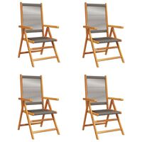 vidaXL Reclining Garden Chairs 4 pcs Grey Solid Wood Acacia, grey vidaXL Reclining Garden Chairs 4 pcs Grey Solid Wood Acacia