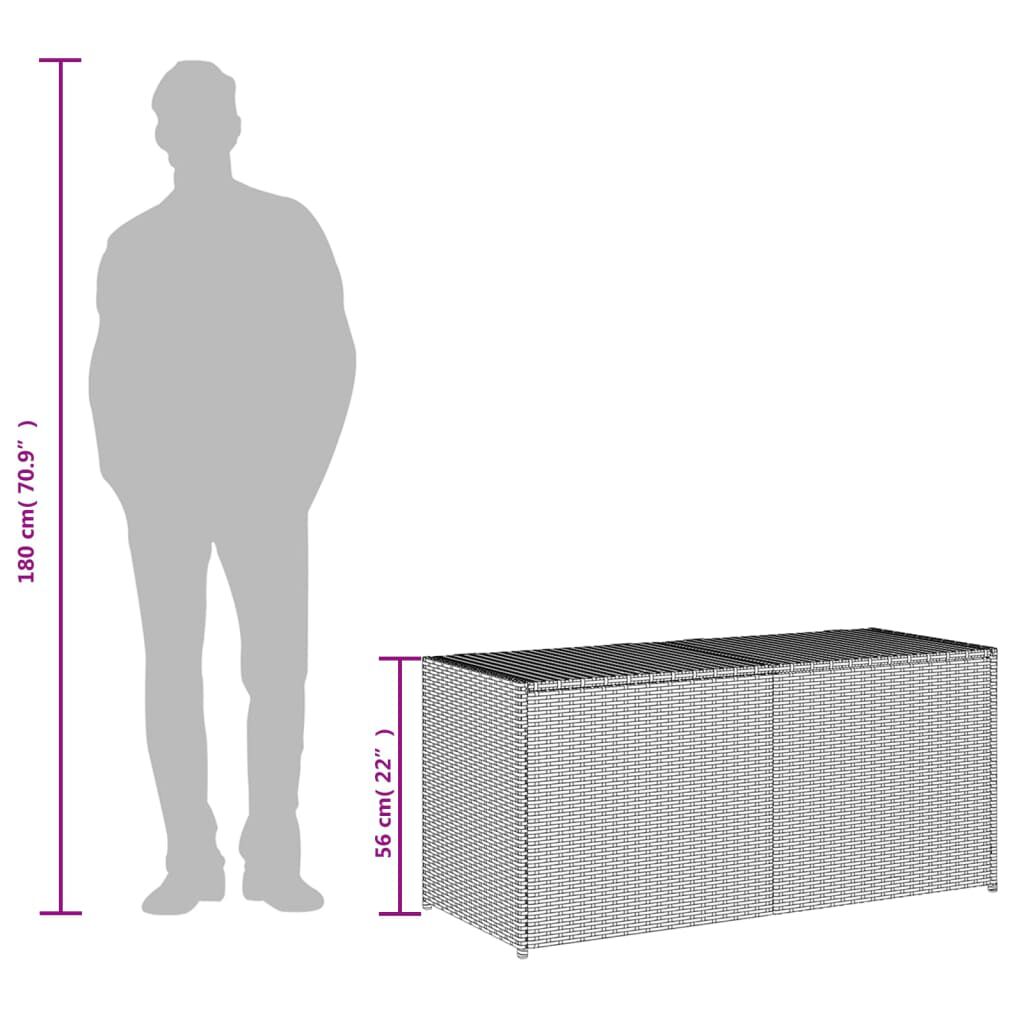 vidaXL Garden Storage Box Grey 283L Poly Rattan