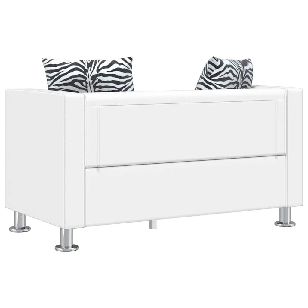 vidaXL Sofa 2-Seater Artificial Leather White