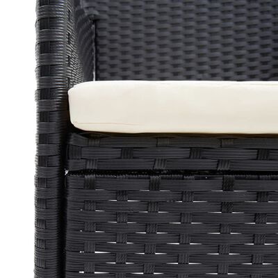 vidaXL 5 Piece Garden Dining Set with Cushions Poly Rattan Black, black and brown vidaXL 5 Piece Garden Dining Set with Cushions Poly Rattan Black