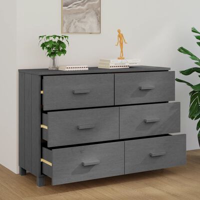 vidaXL Sideboard HAMAR Dark Grey 113x40x80 cm Solid Wood Pine, dark grey vidaXL Sideboard HAMAR Dark Grey 113x40x80 cm Solid Wood Pine