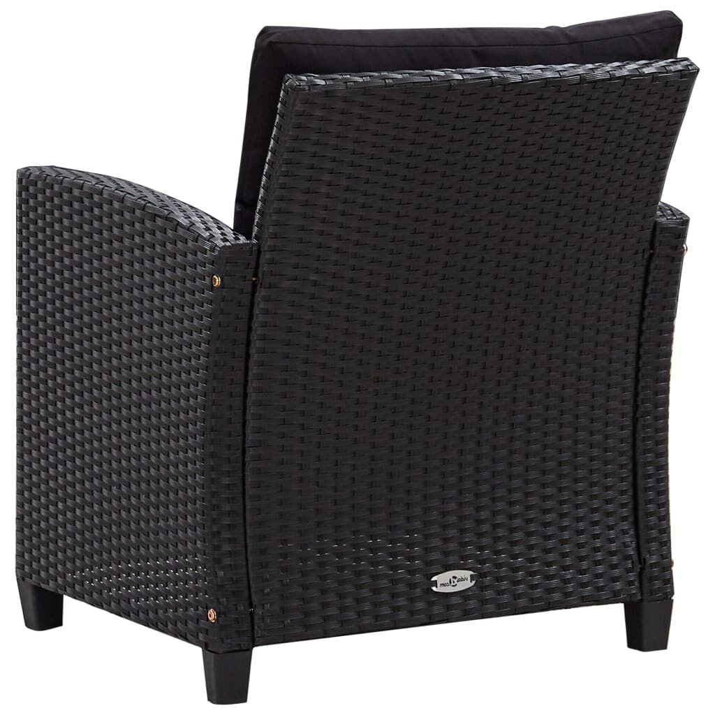 vidaXL 6 Piece Garden Sofa Set with Cushions Poly Rattan Black