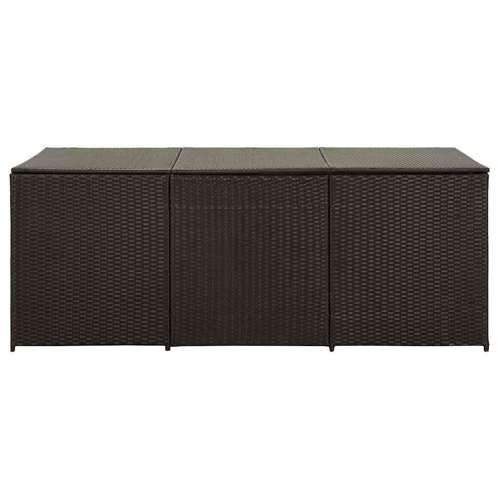 vidaXL Garden Storage Box Poly Rattan 180x90x70 cm Brown
