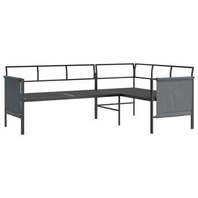 vidaXL Garden Corner Sofa Anthracite Steel and Textilene,  vidaXL Garden Corner Sofa Anthracite Steel and Textilene