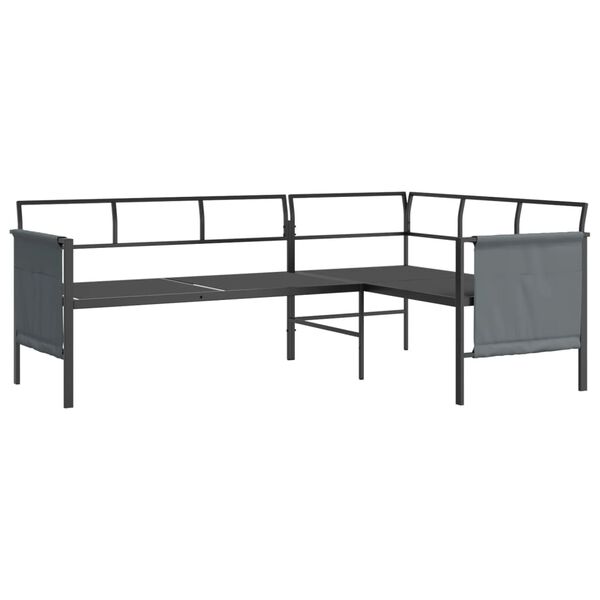 vidaXL Garden Corner Sofa Anthracite Steel and Textilene