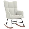 vidaXL Rocking Chair with a Stool Cream White Velvet