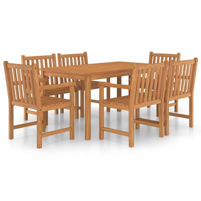 vidaXL 7 Piece Garden Dining Set 150x90 cm Solid Teak Wood,  vidaXL 7 Piece Garden Dining Set 150x90 cm Solid Teak Wood