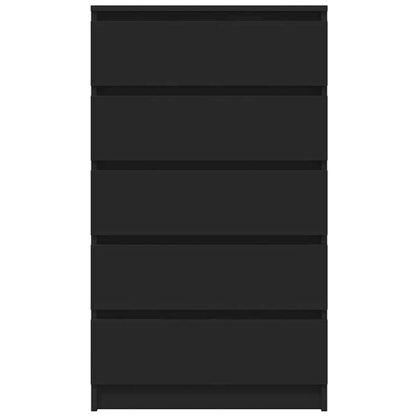 vidaXL Drawer Cabinet Black 60x36x103 cm Engineered Wood